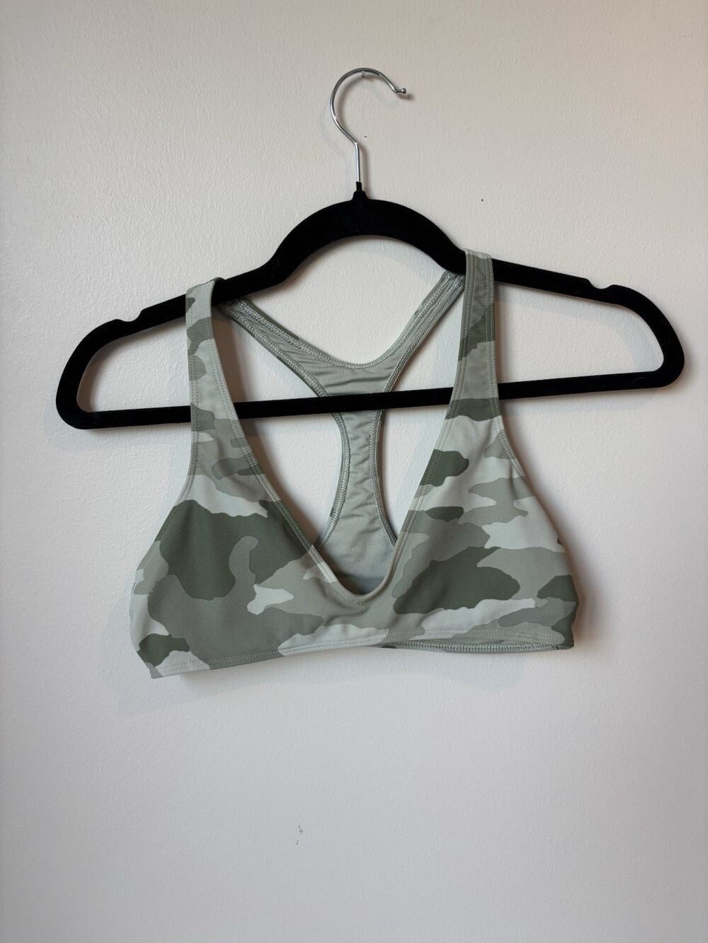 Aerie Green Camo Bikini Top Women Size Medium